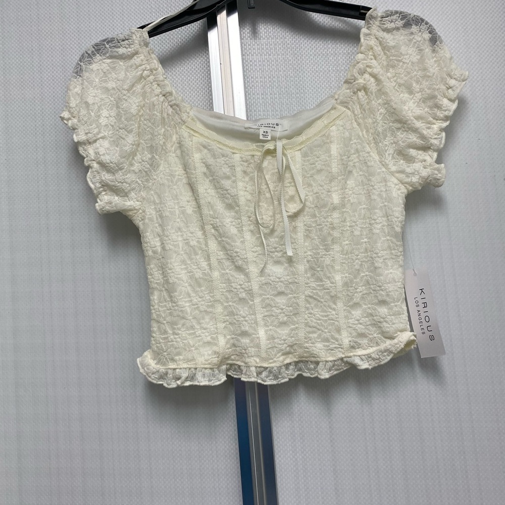 Women's Cream Lace Top